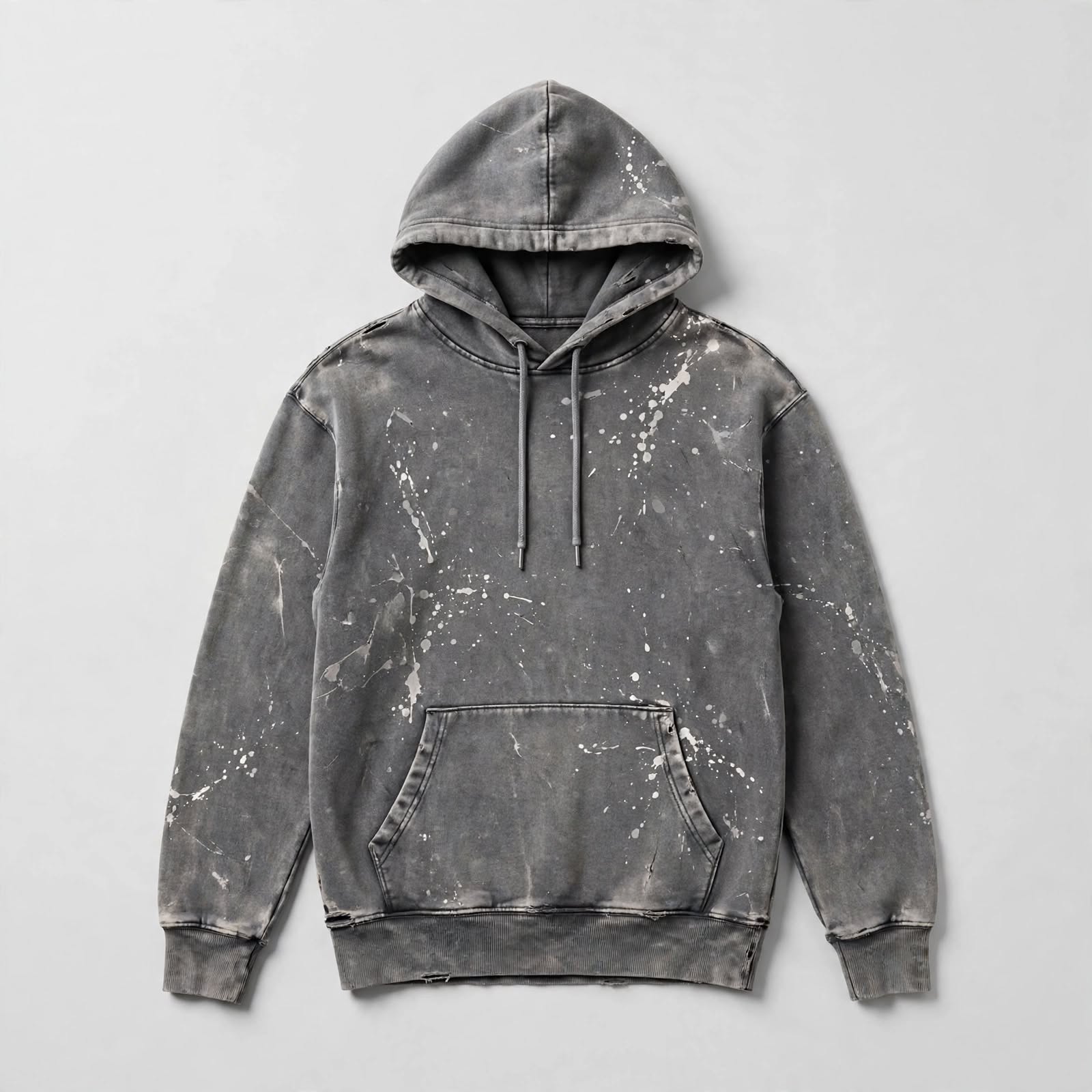 Acid Wash Distressed Hoodie